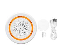 Alarma de Luz de Sonido Inteligente Aplicación Inalámbrica Control Remoto Alarma de Sirena de Seguridad para el Hogar con Altavoz de 90dB y de Luz Visible Estroboscópica (Tipo de Wi-Fi)