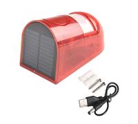 Alarma de luz solar de seguridad con sirena, sensor de movimiento de 110 dB, lámpara LED intermitente IP65 impermeable para jardín, patio, puerta, valla, protección de entrada, carcasa roja, 4.68