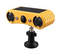 Alarma de movimiento eficiente con energía solar con sensor infrarrojo, 13 opciones de sonido y parpadeo rojo azul para mantener las plagas fuera de los jardines (A)