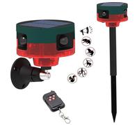 Alarma de perro ladrando, sensor de movimiento de perro ladrando de 129 dB, alarma de movimiento de 360° al aire libre con control remoto inalámbrico, grabación y 13 tipos de sonido fuerte fabri