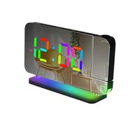 Alarma de proyección LED - Relojes de 6,61 pulgadas, brillo ajustable | Alarmas Abs - Despertador digital de proyección LED con 7 luces de color para habitación infantil, oficina, mesita de noche