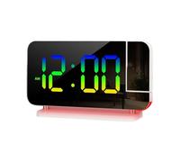 Alarma de proyección LED - Relojes de 6,61 pulgadas, brillo ajustable | Alarmas Abs - Despertador digital de proyección LED con 7 luces de color para habitación infantil, oficina, mesita de noche