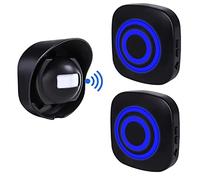 Alarma de Seguridad, HommyFine Inalámbrico Timbre de Alarma para la Puerta con Sensor de Movimiento PIR Infrarrojo Detector de Timbre del Sensor (1 Sensors & 2 Receptor, Typ 258)