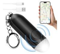 Alarma de seguridad personal con Bluetooth Tracker, 2 en 1 Encuentra llaves emparejadas con "iOS Find My" 130 dB con luz LED llavero de autodefensa para mujeres de emergencia (no compatible con