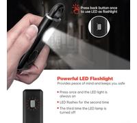Alarma de seguridad personal de 130 dB, alarma de seguridad ligera USB con luz intermitente SOS, llavero de linterna de sonido fuerte, sirenas para mujeres, ancianos, senderismo (blanco)