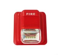 Alarma de sirena audible y visual con cable de 12 V 24 V CC con luz estroboscópica LED y altavoz, presión de sonido de 105 dB para seguridad contra incendios y sistemas (24 V)