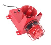 Alarma de Sirena Industrial de 130 DB Alarma de Luz Estroboscópica LED Impermeable con Sonido Ajustable para Taller de Fábrica Sirena Intermitente Fuerte Camión de (Enchufe