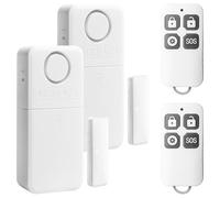 Alarma de ventana antirrobo, alarma de puerta de 130 dB con mando a distancia, sistema de alarma inalámbrico para casa y negocio, 4 modos de alarma + sensor magnético, protección antirrobos para