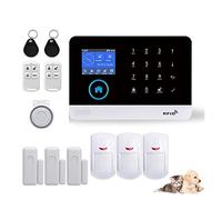 Alarma for el hogar inalámbrica 4G de alarma de seguridad for el hogar for la aplicación Tuya con Sensor de movimiento for mascotas Detector de humo Gas Para Villas y Almacenes(H)