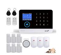 Alarma for el hogar inalámbrica 4G de alarma de seguridad for el hogar for la aplicación Tuya con Sensor de movimiento for mascotas Detector de humo Gas Para Villas y Almacenes(I)