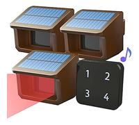 Alarma for la entrada inalámbrica Solar de 800 metros, Sensor y Detector movimiento resistente a intemperie for exteriores, alerta seguridad DIY Para uso doméstico(KIT3)