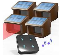 Alarma for la entrada inalámbrica Solar de 800 metros, Sensor y Detector movimiento resistente a intemperie for exteriores, alerta seguridad DIY Para uso doméstico(KIT4)