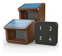 Alarma for la entrada inalámbrica Solar de 800 metros, Sensor y Detector movimiento resistente a intemperie for exteriores, alerta seguridad DIY Para uso doméstico(KIT2)