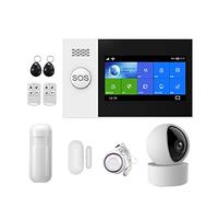 Alarma Hogar Inteligente, 4G Tuya Wireless Home GSM Seguridad en el hogar con sensor detector de movimiento alarma antirrobo(Z.)