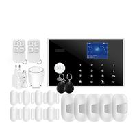 Alarma Hogar Inteligente, de alarma seguridad for el hogar 4G, Tuya, GSM, antirrobo, Control aplicación, soporte trabajo, Sensor inalámbrico y cableado 433MHz(Set 9)