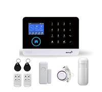 Alarma Hogar Inteligente, de alarma seguridad for el hogar GSM con Detector Sensor movimiento inalámbrico, antirrobo for la aplicación Tuya, jardín for(A)
