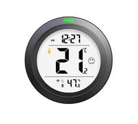 Alarma Hogar Inteligente, Detector Inteligente De Temperatura Y Humedad, Aplicación Remota, Monitoreo, Reloj Cómodo, Alarma Luz, Sensor(Grey)