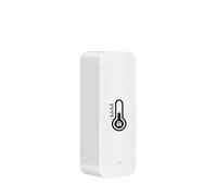 Alarma Hogar Inteligente, Termómetro interior del sensor elegante de la temperatura y humedad con alarma zumbador for vida(ZigB)