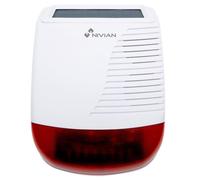 Nivian NVS-SOLARSIREN - Sirena de Exterior Inalámbrica, Recarga Solar 120 dB con Flash LED, Impermeable IP65, Batería Recargable, Alcance 80 m, Antimanipulación