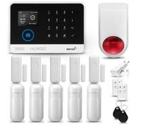 Alarma para casa HXA003 con Sirena WiFi + gsm | Kit Alarma casa inalámbrico HUXGO con 5X sensores PIR de Movimiento, 5X sensores de Puerta/Ventana | Aplicación Tuya con Aviso al móvil