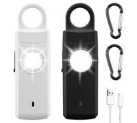 Alarma personal, 2 unidades de alarma de bolsillo de 130 dB para mujeres con luz LED, alarmar autodefensa, llavero y alarma de pánico, para mujeres, personas mayores y toda la familia