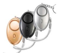 Alarma personal, 3 unidades de llavero de alarma de seguridad con linterna LED, alarma de emergencia, aprobado por la policía, mini 140 dB, sirena de pánico fuerte para mujeres, niños, niñas mayores