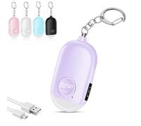 Alarma Personal Autodefensa de Bolsillo Hion - Llavero de Defensa Personal Recargable 130 dB con Iluminación LED para Mujeres, Niños y Personas Mayores - Potente y Confiable(Violeta, 1)