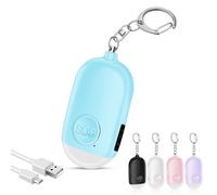 Alarma Personal Autodefensa de Bolsillo Hion - Llavero de Defensa Personal Recargable 130 dB con Iluminación LED para Mujeres, Niños y Personas Mayores - Potente y Confiable(Azul, 1)