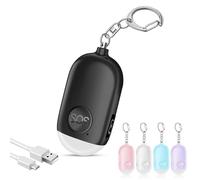 Alarma Personal Autodefensa de Bolsillo Hion - Llavero de Defensa Personal Recargable 130 dB con Iluminación LED para Mujeres, Niños y Personas Mayores - Potente y Confiable(Negro, 1)