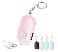 Alarma Personal Autodefensa de Bolsillo Hion - Llavero de Defensa Personal Recargable 130 dB con Iluminación LED para Mujeres, Niños y Personas Mayores - Potente y Confiable(Rosa, 1)