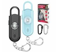 Alarma personal para mujeres, 130 dB, reutilizable, fuerte, sirena, canción, alarma de emergencia, llavero con luz LED estroboscópica, pequeña sirena de seguridad de sonido personal para mujeres,