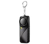 Alarma personal para mujeres, llavero con alarma de autodefensa y seguridad, sirena de 130 dB, luz estroboscópica LED, alarma portátil para mujeres, niños, personas mayores (negro)
