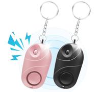 Alarma Personal Qoosea Sonido Seguro Safesound Alarma de Seguridad Personal Llavero Sirena 140 dB con luz LED, Alarma de Seguridad de Autodefensa de Emergencia (Negro + Oro Rosa)