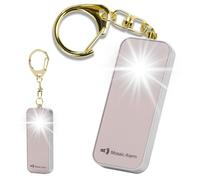Alarma personal ultrafina recargable ultraligera (22.7 g) llavero sin volumen SOS sirena seguridad para mujeres. Alerta de emergencia impermeable de senderismo de 135 db, linterna 2 en 1 y luz