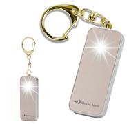 Alarma personal ultrafina recargable ultraligera (22.7 g) llavero sin volumen SOS sirena seguridad para mujeres. Alerta de emergencia impermeable de senderismo de 135 db, linterna 2 en 1 y luz
