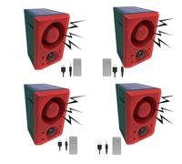 Alarma solar con sensor de movimiento para exteriores, ladridos de perros y disparos, 130 dB con control remoto, grabación de 20 segundos, di adiós a los intrusos (911N-4)