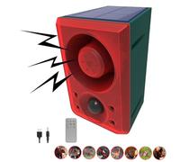 Alarma Solar con Sensor de Movimiento para Exteriores Volumen Regulable | 13 tipos de sonidos para elegir, ladridos de Perros y Disparos, 130 dB con Control Remoto,IP65,ara granjas y jardines