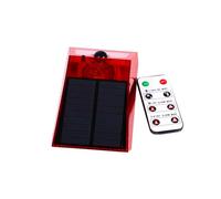 Alarma Solar Exterior 129dB con luz LED 3W 27 Leds Blancos y Rojos Sensor de Movimiento 5-8 m Mando a Distancia IP55 sin Cables ni Pilas 90x160x40 mm