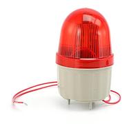Alarma Sonora y Luminosa LED, Luz de Advertencia Estroboscópica con Zumbador 110 dB, 12V DC, Resistente al Agua y Polvo Sirena Acústica de Emergencia, para seguridad alarmas, obras y vehículos, Rojo