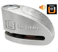 URBAN UR910S Candado Moto Disco Sin o Con Alarma X2-ON 120dB, Alta Seguridad Homologado SRA, Doble Cierre 10mm Anti-Sierra, Acero Inoxidable, Pila CR2 Larga Duración, Bloqueo Pinza Antirrobo Scooter