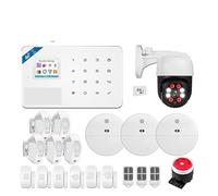 Alarmas de seguridad for la alarma elegante del sensor de movimiento de la cortina de Tuya del de alarma de la casa W184 4G(KIT 3)