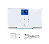 Alarmas para Casa, G60 Tuya Wifi Security Alarm System Camera Pir Detector de humo del sensor de la puerta de movimiento Kit de alarma inalámbrica(G20-White)