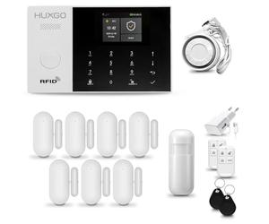 Alarmas para casa hogar WiFi + gsm 4G con Sirena | Kit de Alarma inalámbrico con 1 Sensor de Movimiento y 7 alarmas de Puerta/Ventana | Alarma Tuya Smart Life | HUXGO® HXA005