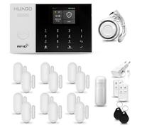 Alarmas para casa hogar WiFi + gsm con Sirena | Kit de Alarma inalámbrico con 1 Sensor de Movimiento y 12 alarmas de Puerta/Ventana | Alarma Tuya Smart Life | HUXGO® HXA005