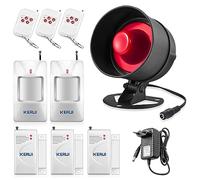 Alarmas para Casa, Sistema de Alarma Kit de 10 Piezas con Sirena de 115dB, Sensor de Movimiento, Sensor de Puerta y Ventana y Sistema de Alarma de Seguridad con Control Remoto