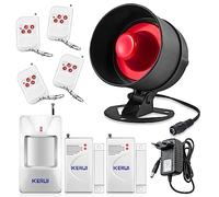 Alarmas para Casa, Sistema de Alarma para Casa 9-Pieza, Inalámbrico Control Remoto por SOS con 115dB Sirena de Alarma, Alarma para Puerta, Sensor de Movimiento para Hogar, Apartamento, Garaje