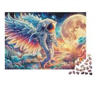 Alas astronautas Puzzle 1000 Piezas Y Niños +14 Años Astronauta Luna Rompecabezas DIY Juego Familiar Pintura, Entretenimiento Creativo 52x38cm/1000pcs