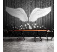 Alas Blancas Mariposa Starlight Línea De Sombra 3D Papel Pintado Pared Fácil Instalación Oficina Sala Estar Sofá Dormitorio TV Fondos Decoración-300cm×210cm