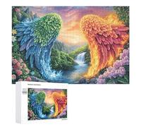 Alas de Agua y Fuego por Encima de la Cascada Puzzle 1000 Piezas para Adultos Juego Relajante Nocturno Mejora De La Atención Regalo para La Noche 1000 PCS