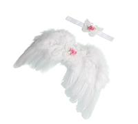 Alas de alas de bebé con diadema ajustable para la decoración de cumpleaños del bebé, actualizaciones para sesiones de fotos de bebés y alas de plumas aleatorias especiales